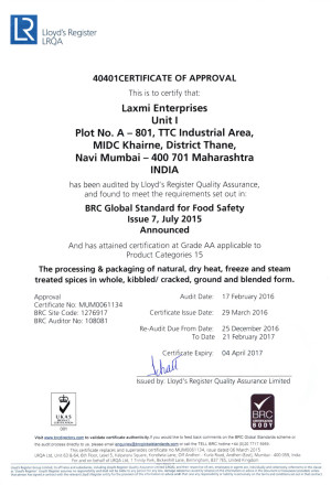 BRC-CERTIFICATE-LE-1-2016